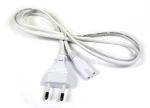 2-pin "8-tal" hvid 220V strømkabel - 120 cm. længde 2-pin "8-tal" hvid 220V strømkabel - 120 cm. længde