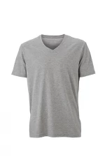 <b>JAMES NICHOLSON MEN'S HEATHER T-SHIRT</b> - Meleret V-hals T-shirt i single jersey blend. Loose-fit. Let faconsyet (Dame). El JAMES NICHOLSON MEN'S HEATHER T-SHIRT