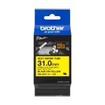 Brother original HSe-661E - 31 mm krympeflextape i sort p&aring; gul