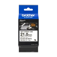 Brother original HSe-251E - 21 mm krympeflextape i sort på hvid
