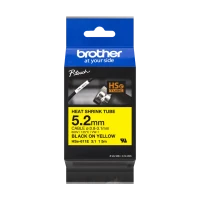 Brother original HSe-611E - 5,2 mm krympeflextape i sort på gul