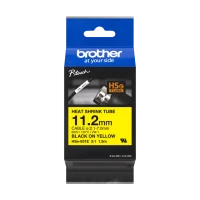Brother original HSe-631E - 11,2 mm krympeflextape i sort på gul