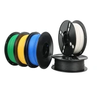 SKILPRO - PLA++ Matte Filament pakke - Hvid, sort, mørkeblå, grøn og gul - 5 x 1 kg