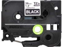 Brother original TZe365 tape – hvid tekst på sort, 36 mm bred