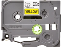 Brother original TZe611 tape – sort på gul, 6 mm bred