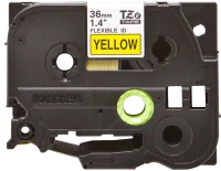 Brother original TZe-FX661 tape – sort tekst på gul, fleksibel kabeltape, 36 mm bred