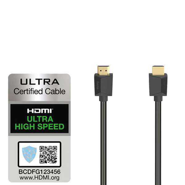 HAMA HDMI High Speed 8K 48Gbit/s - Ultimativ løsning til Ultra HD oplevelser Kabel HDMI High Speed 8K 48Gbit/s Sort 3.0m