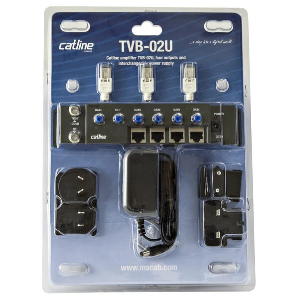 Forstærker Catline TVG-02U - Professionel TV-forstærker med fleksible RJ-45 udgange Forstærker Catline TVG-02U