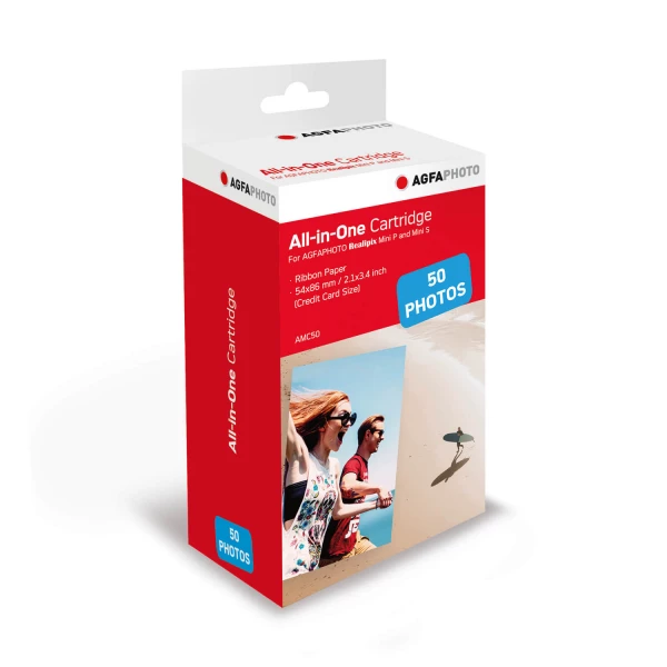 Kassette Farvebånd Papir Realipix Mini P 50 Ark Kassette Farvebånd Papir Realipix Mini P 50 Ark