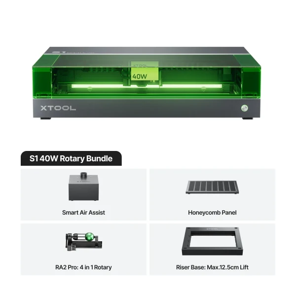 xTool S1 40W Dark Rotary Bundle xTool S1 40W Dark Rotary Bundle