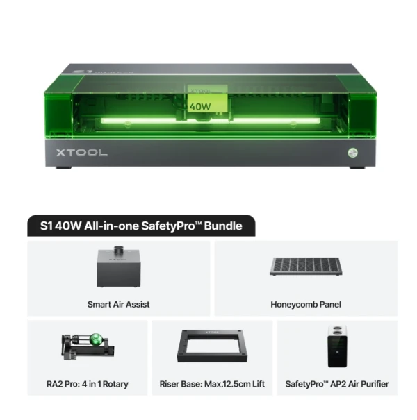 xTool S1 40W Dark All-in-One SafetyPro Klasse I xTool S1 40W Dark All-in-One SafetyPro Klasse I
