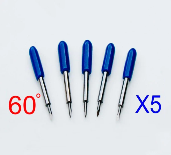 5 stk. knivpakke, Roland - Redsail Sandblæsnings plotter knive 60º, offset 0.75mm [ZEC-U3050 & NRSA6075B]