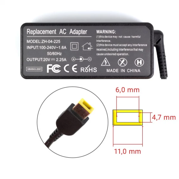 Lenovo 45W 20V 2.25A strømforsyning square pin - Kompatibelt Lenovo 45W 20V 2.25A strømforsyning square pin - Kompatibelt