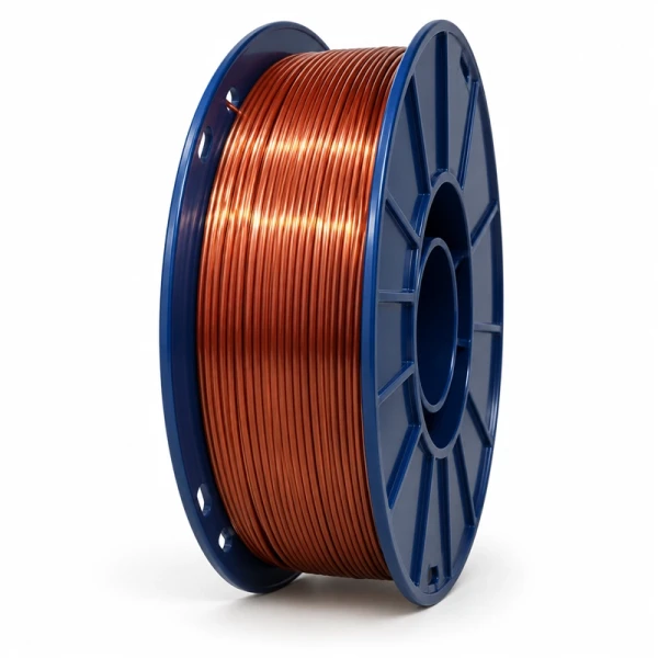 SKILPRO Silk PLA++ Filament 1,75 mm - kobberrødt 3D-print med højglans og metallisk look SKILPRO - Silk PLA++ Filament 1,75 mm - Red Copper - 1kg