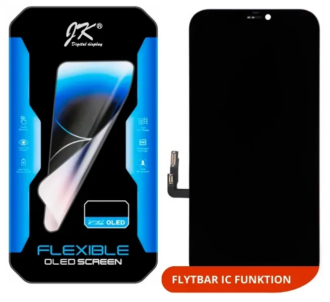 iPhone 12/12 Pro - Soft OLED LCD Skærm - Sort iPhone 12/12 Pro - Soft OLED LCD Skærm - Sort