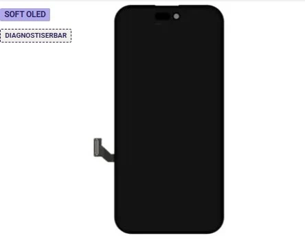 iPhone 15 - Soft OLED LCD Skærm Diagnosable - Sort iPhone 15 - Soft OLED LCD Skærm Diagnosable - Sort