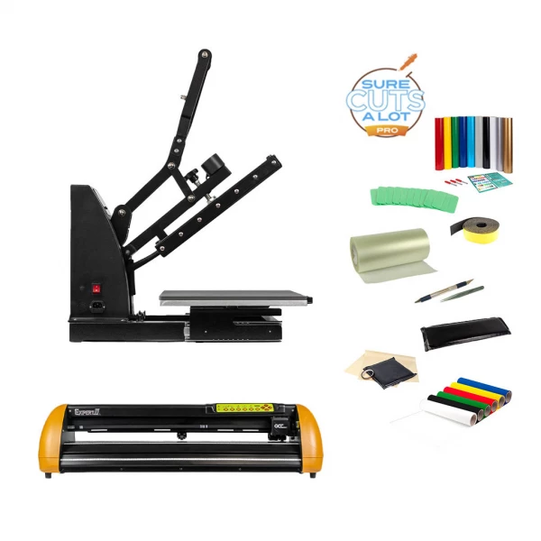Makerspace Pakke med Expert II 24 LX Skæreplotter og Semiautomatisk Varmepresser Makerspace Pakke med Expert II 24 LX Skæreplotter og Semiautomatisk Varmepresser