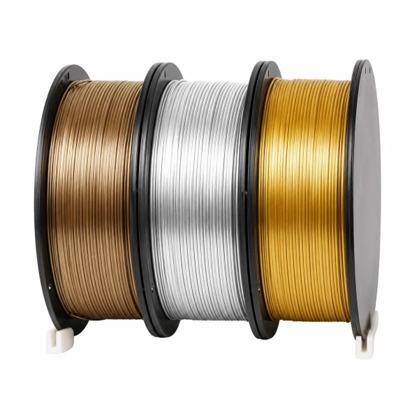 SKILPRO - Silky PLA++ Filament pakke - Sølv, bronze og guld - 3 x 1 kg SKILPRO - Silky PLA++ Filament pakke - Sølv, bronze og guld - 3 x 1 kg