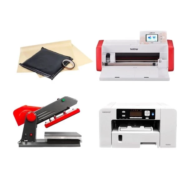 Skiltepakke med Brother SDX900, Varmepresser og Sawgrass SG500 til kreativ produktion Skiltepakke med Brother SDX900 Skæreplotter, Elektrisk Varmepresser 38x38 cm og Sawgrass SG500