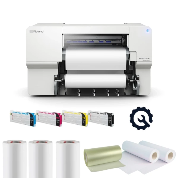 Skiltepakke med Roland BN2-20A, folie, blæk mm. Komplet Roland BN2-20A pakke til skilte og tekstil print
