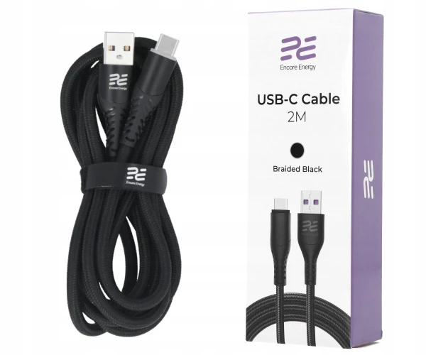 Encore USB-A til USB-C Kabel - 2 Meter - Sort Encore USB-A til USB-C Kabel - 2 Meter - Sort
